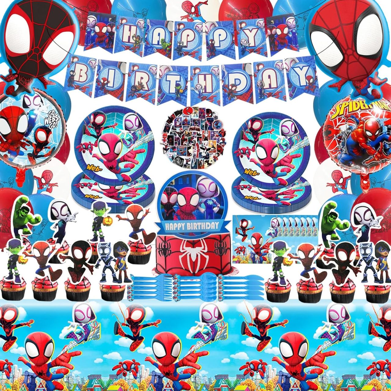 Spiderman Party Decorations | Supplies | Packs | 205 Pieces | Shop